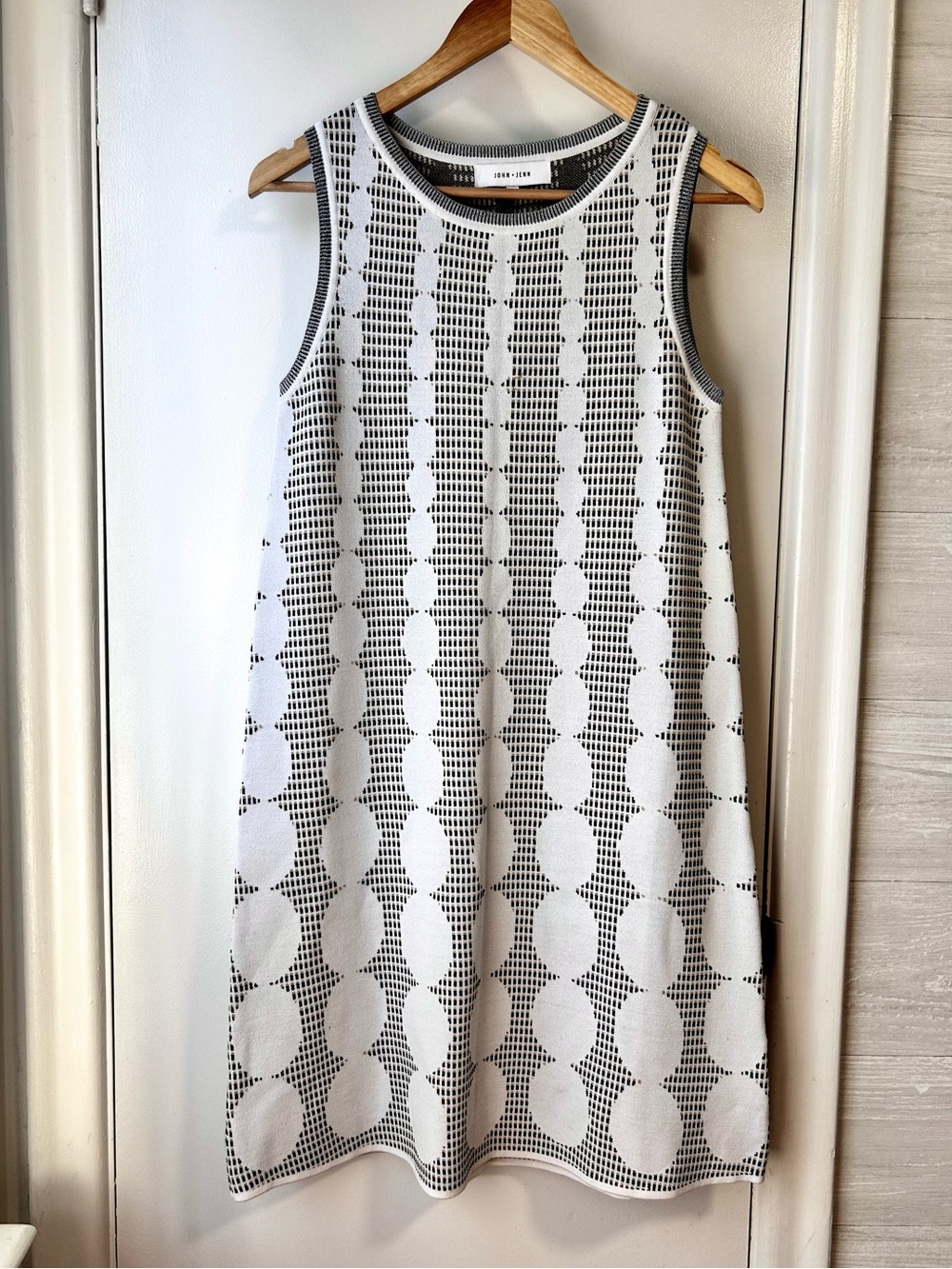 John + Jenn Geometric Knit A-Line Dress